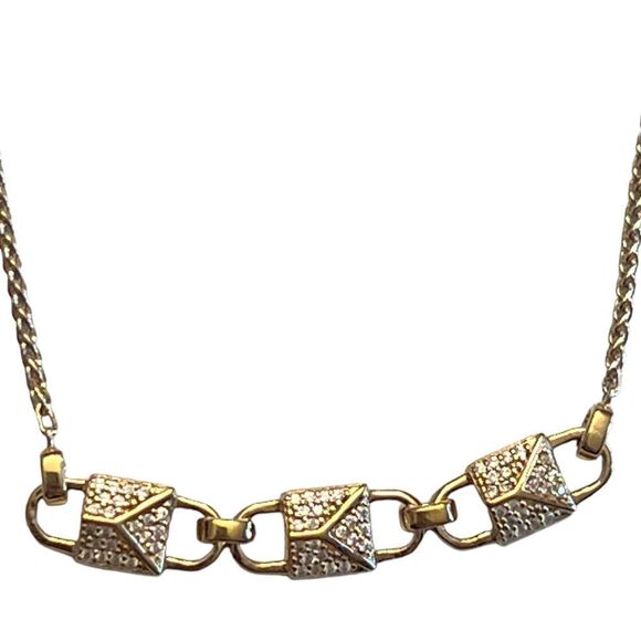 Michael Kors Slider Bracelet In 14K Gold-Plated Sterling Silver Pave Link New - Picture 3 of 8